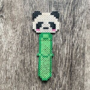 Panda handmade book mark perler beads collectible gift
